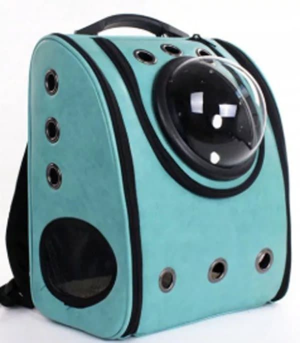 Рюкзак Шкіряний з ілюмінатором 40  33  22см Бірюзовий