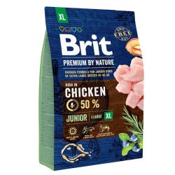 Brit Premium Junior XL для цуценят і молодих собак гігантських порід 3кг + Консерва Brit Premium Dog 400г 