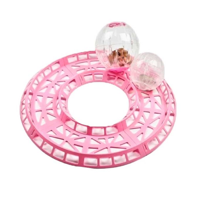 Трек для гризунів 43х18х4 см рожевий RJ191 