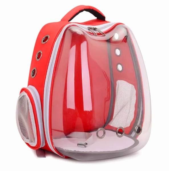 Рюкзак з овальним екраном для домашніх тварин 324025 см Червоний