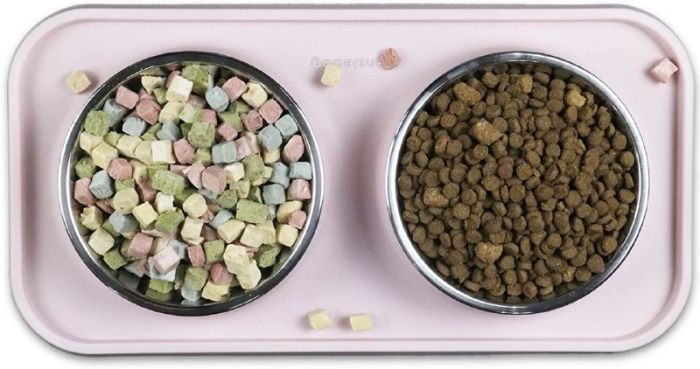 Бар пластиковий вигнутий з 2 металевими мисками 200мл 39х20х4 см 