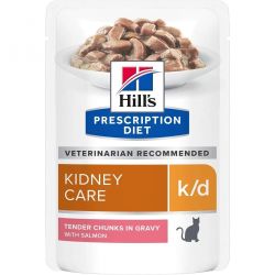 Hills Prescription Diet kd Вологий корм для кішок, підтримка функції нирок, з лососем 85 г 