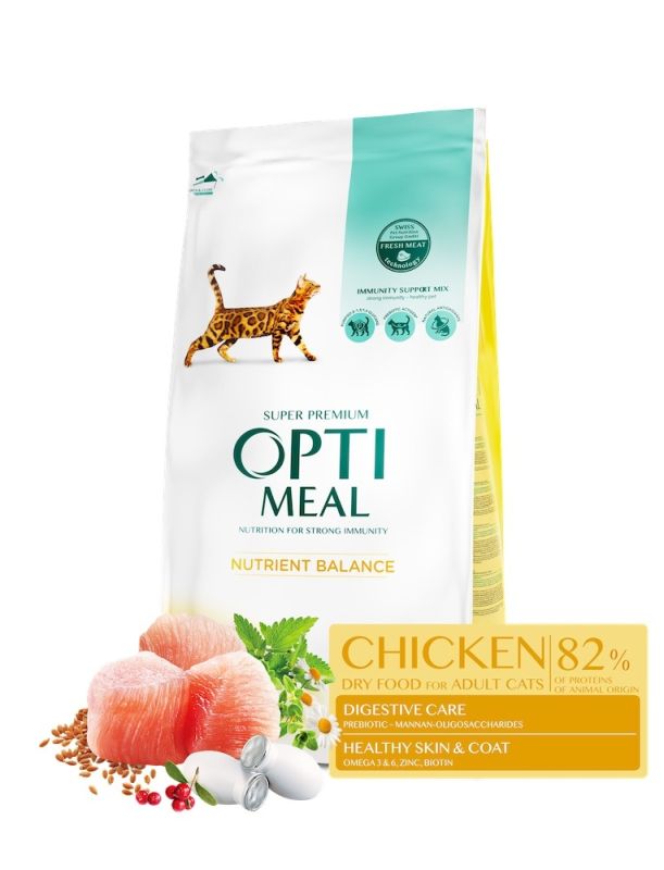 АКЦІЯ Optimeal Adult Cat Chicken з куркою сухий корм для дорослих кішок 1,5 кг -15