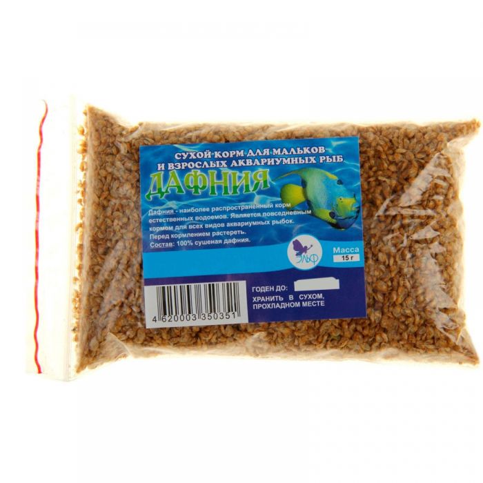 Корм для риб дафнія в 1 уп. 4шт. х30г в пластиковій упаковці, Фауна 