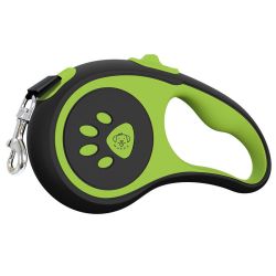 Рулетка для собак 5м  30 кг лапка гумова ручка стрічка з фіксатором Салатова