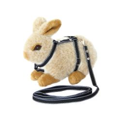 Шлейка з повідцем для кроликів Фауна Чорна