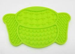 Килимок для лизання з присоскою Мордочка салатовий 2214см 