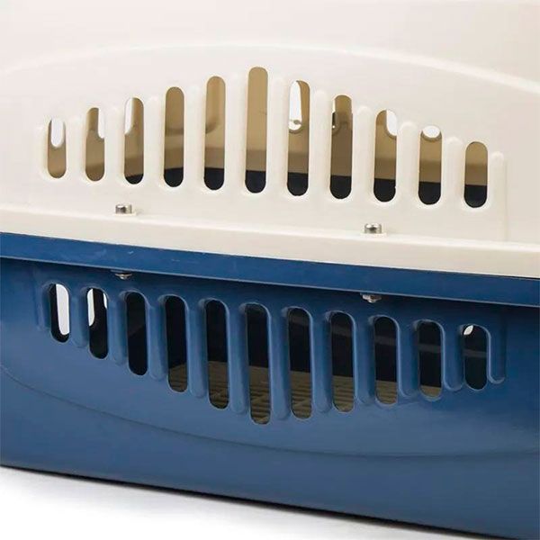 Переноска IATA з металевими дверима синьо-бежева до 50 кг (91x66x68 см)