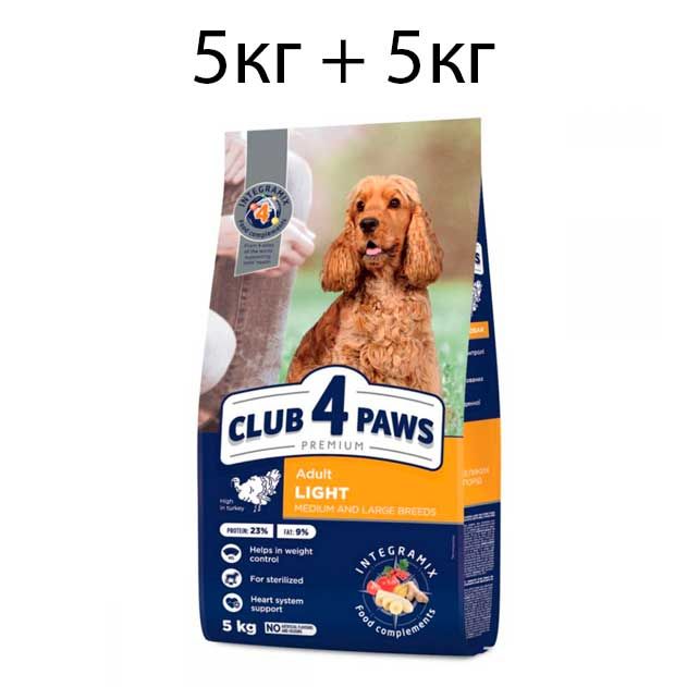 Клуб 4 лапи Преміум Контроль ваги для собак середніх і великих порід з індичкою 7868 5кг + 5кг 