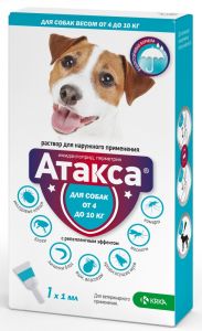 Атакса краплі для собак проти бліх спот - він КРКА 4-10кг