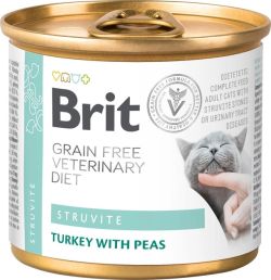 Brit VetDiets з індичкою та горохом вологий для кішок при сечокамяній хворобі 200 г 