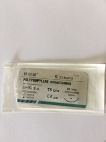 Поліпропілен-шовний матеріал з ріжучою голкою 38 кола USP 0 (EP 3,5) 36мм