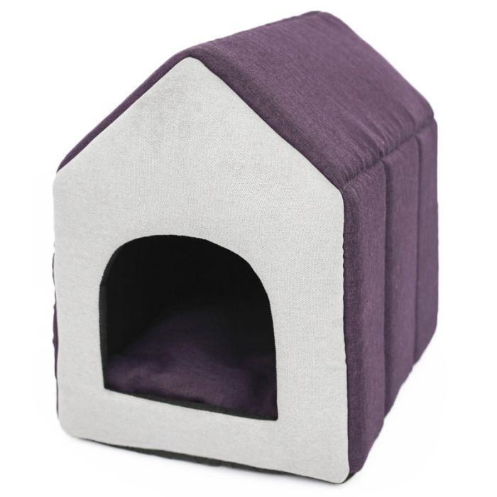 Будка для собак антикоготь сіро-фіолетова  1 323235 см