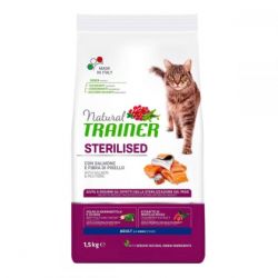 TRAINER NATURAL ADULT STERILISED для стерилізованих кішок з лососем 7,5 кг