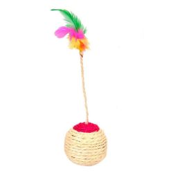 Когтеточка куля сизалева 5,5 см з пером РН-317 