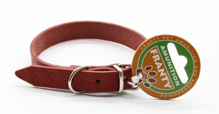 Нашийник Franty Style Paw шкіра, 14мм х 23-28см червоний
