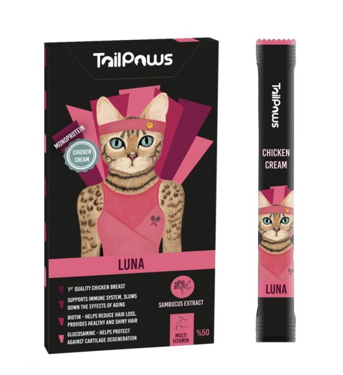 Крем Tail Paws Luna cat мультивітамін з куркою 515 г. 