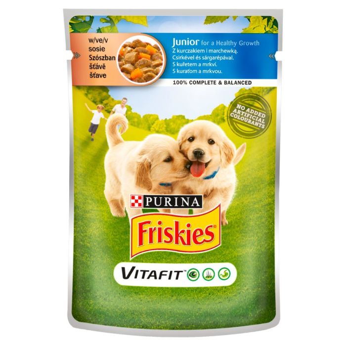 Friskies консерви для цуценят з куркою і морквою в підливі 100г Павуч 800861 