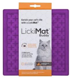 Лизальний килимок антистрес для котів LickiMat Buddy Purple Cat, м'яка основа