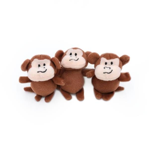 М'яка іграшка для собак мавпочка та банан ZippyPaws Zippy Burrow Monkey 'n Banana з пищалкою
