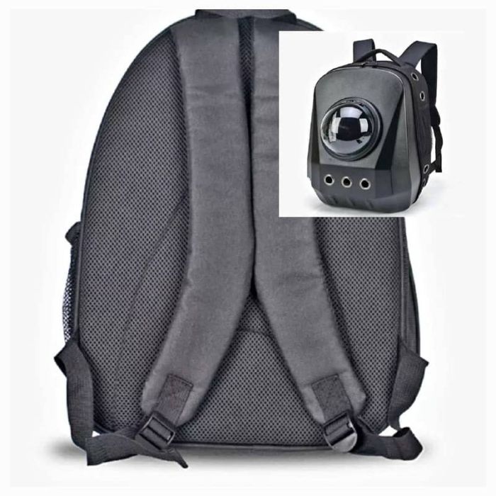 Рюкзак пластик ілюмінатор 35х45х23 см чорний ромб ортопедичний