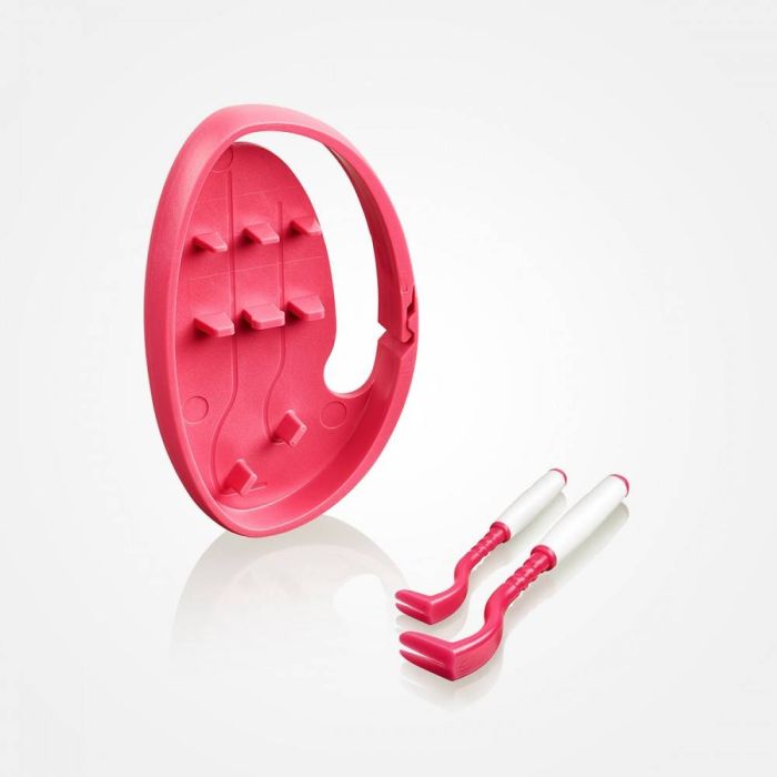 Інструмент для видалення кліщів Tick Twister O`Tom у тримачі, прогумована ручка Рожевий