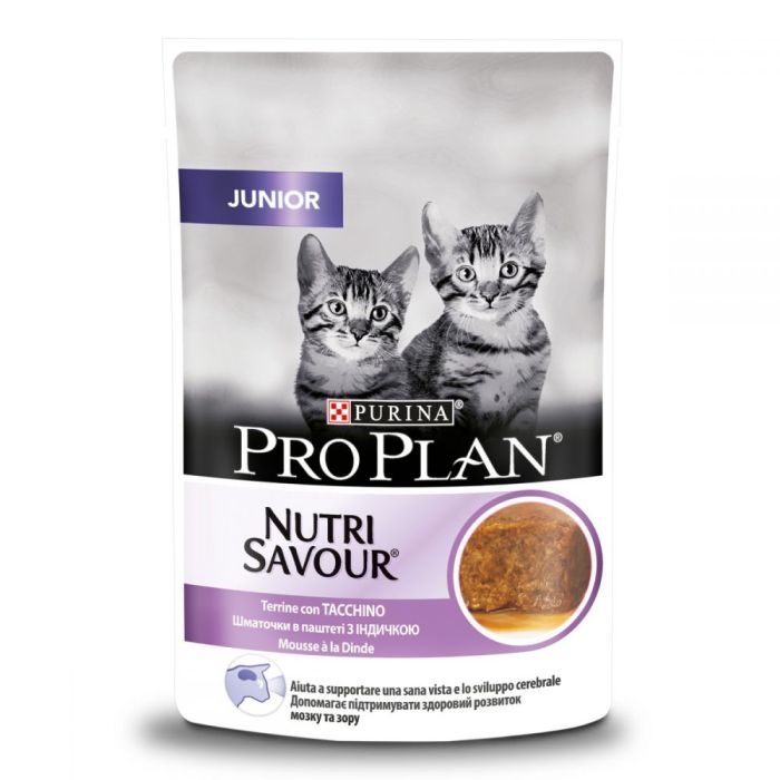 Purina Pro Plan Nutrisavour Junior консерви для кошенят шматочки індички в паштеті павуч 85 г 