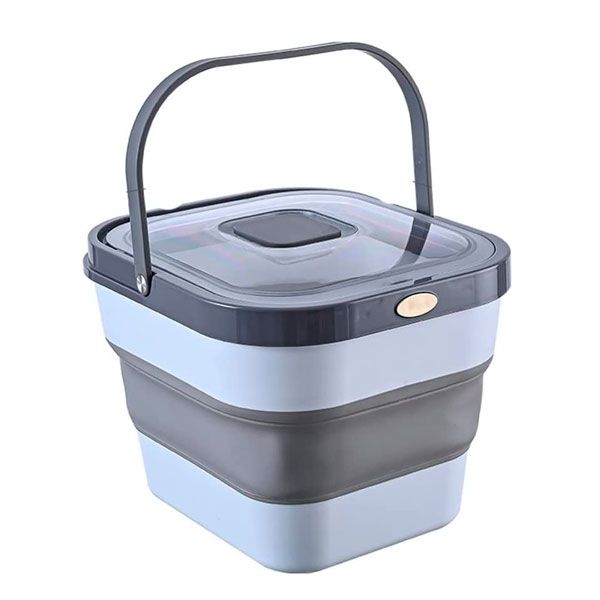 Розкладний контейнер для корму 34х29х25 см, 15 л Сіро-білий