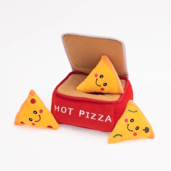 М'яка іграшка для собак коробка для піци ZippyPaws Zippy Burrow Pizza Box з пищалкою