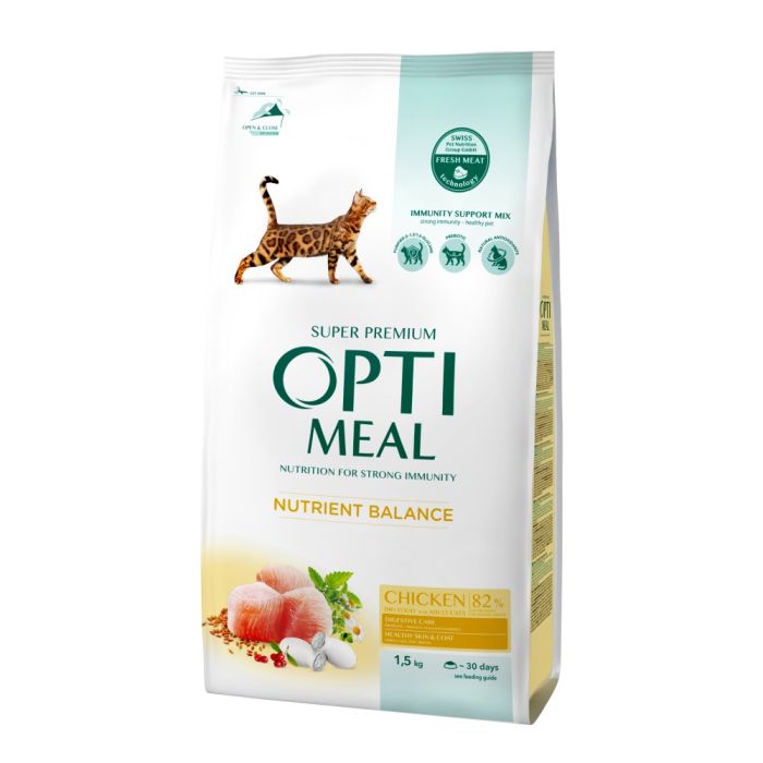 АКЦІЯ Optimeal Adult Cat Chicken з куркою сухий корм для дорослих кішок 1,5 кг -15