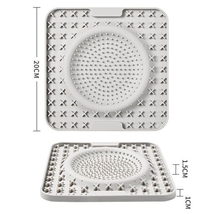 Килимок-тарілка для для для лизання сірий 2020см  