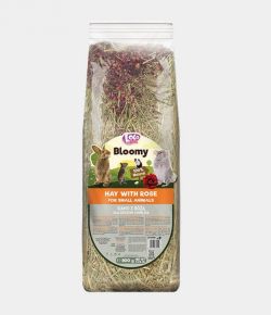 Сіно LoloPets Bloomy з пелюстками троянд для гризунів, 800 г