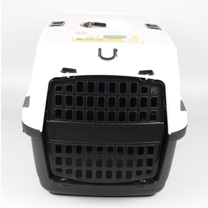 Переноска для тварин 2 Пластикова чорно-біла 56х37х41 см 