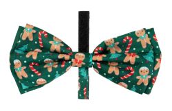 Метелик на нашийник для собак FuzzYard Jolly Gingerbread & Canes Зелений S