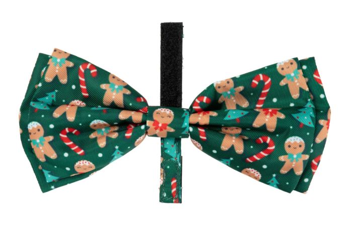 Метелик на нашийник для собак FuzzYard Jolly Gingerbread & Canes Зелений S
