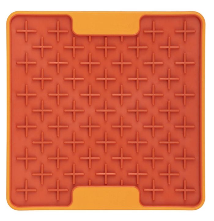 Лизальний килимок антистрес для маленьких собак собак LickiMat Mini Tuff Buddy Orange, тверда основа