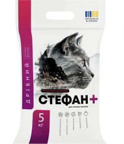 Наповнювач бентонітовий Стефан+, для котів, 4,5 кг рожевий, дрібний, 0,4-1,5 мм