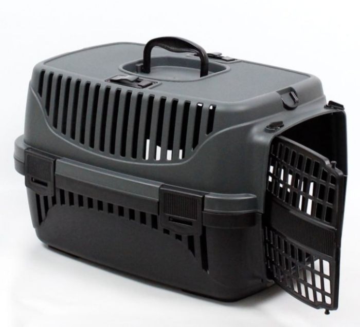 Переноска для тварин Пластикова SG на 6 кг 48х32х32 чорна 