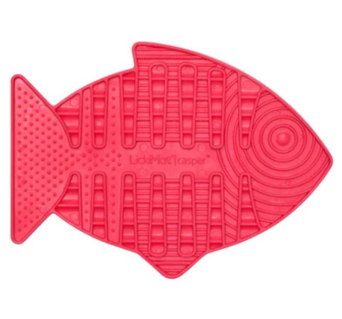 Лизальний килимок антистрес для котів LickiMat Casper Pink у формі рибки