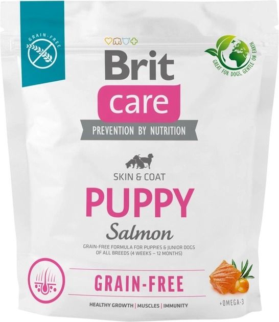 Brit Care Dog Grain-free Puppy Сухий корм для щенят без зернової з лососем 1 кг 
