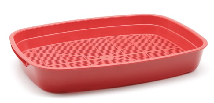 Туалет Дніпро для котів дрібний з сіткою Червоний