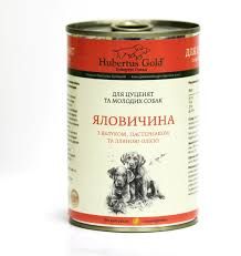 Хубертус Голд яловичина, яблуко, лляна олія консерви для цуценят 400г Консерви Хубертус для щен Голд яловичина, пастерн., ябл.,льнян.мас 400г