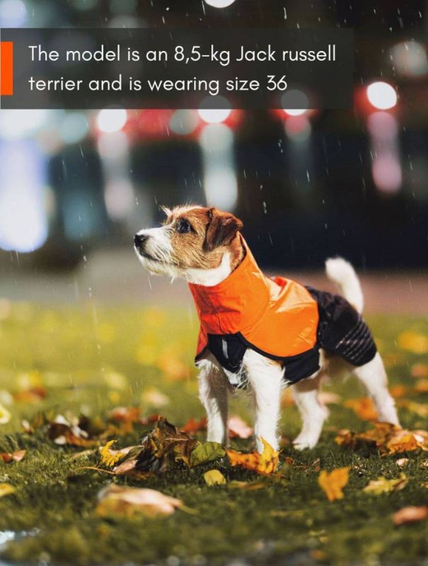 Дощовик для собак Fjord raincoat Non-stop dogwear Чорний/Помаранчевий 70