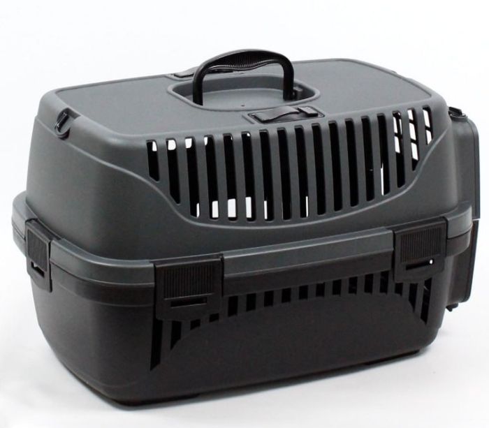Переноска для тварин Пластикова SG на 6 кг 48х32х32 чорна 