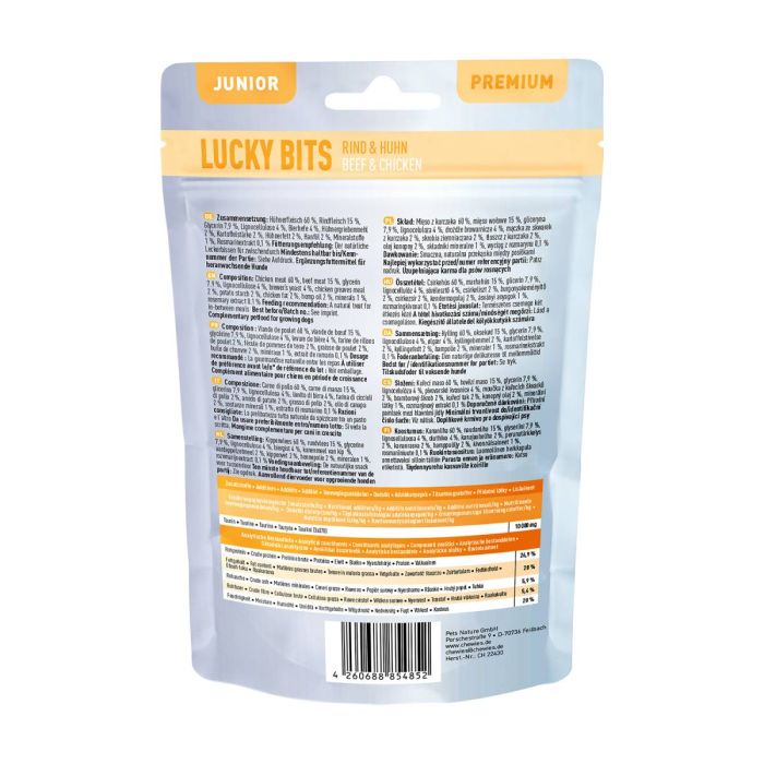 Натуральні ласощі з Яловичини та Курки Chewies Lucky Bits для цуценят 80 г