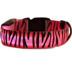 Нашийник LED Зебра тканинний XL (2,5 см  44-70см)