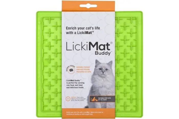 Лизальний килимок антистрес для котів LickiMat Buddy Green Cat, м'яка основа