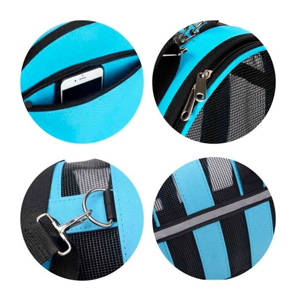 Сумка-переноска для тварин блакитна 35  22 см