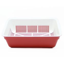 Туалет Дніпро глибокий з сіткою 402713 см біло-червоний 