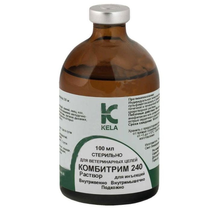 Комбітрим розчин для інєкцій САА с-г+ для собак і кішок, 1мл10кг, Кела 100мл
